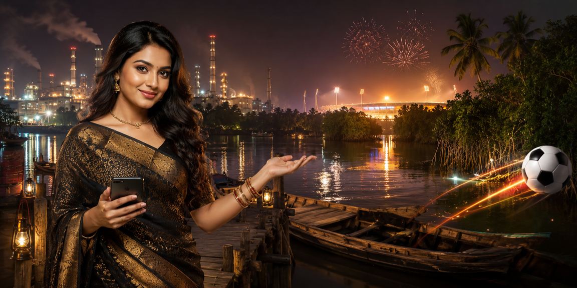 সুন্দরবনের পাশে মোবাইলে পেমেন্ট করছেন একজন ব্যবহারকারী