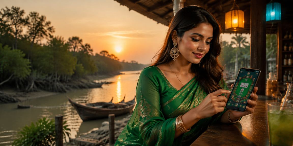 সুন্দরবনের পোকারের খেলা উপভোগ করছেন নারী